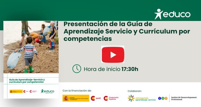 Grabación webinar Presentación de la Guia de Aprendizaje-Servicio y currículum por competencias
